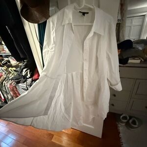 Lane Bryant Classic White Blouse Dress